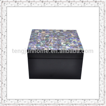 Paua Shell Storage Box with Black Paint Small size